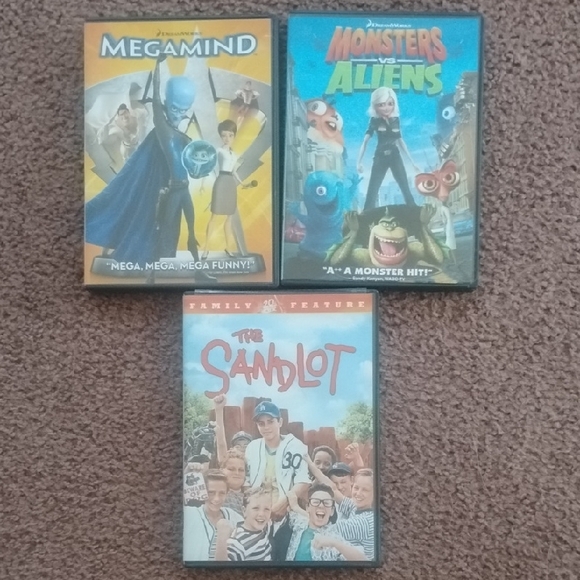 Dreamworks Other - DreamWorks Animated DVD Trio: Megamind, Monsters vs Aliens, The Sandlot